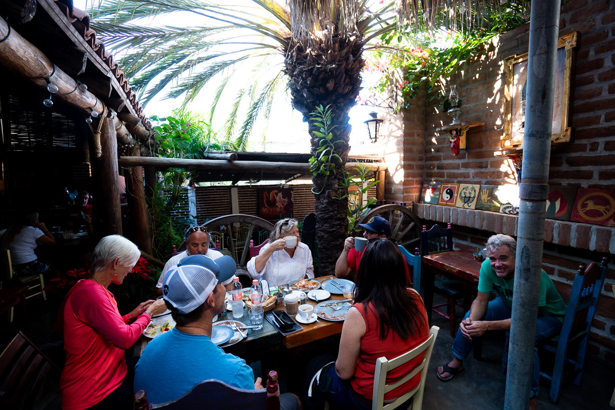 Brunch in town. Todos Santos has an amazing variety of great restaurants. 